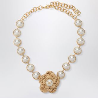 Dolce & Gabbana Flower necklace in brass in gold