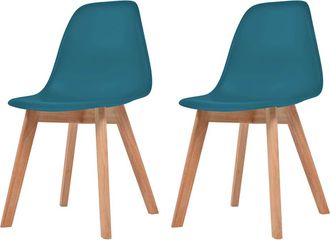 vidaXL Sillas De Comedor 2 Pcs Pl&aacute;stico Turquesa