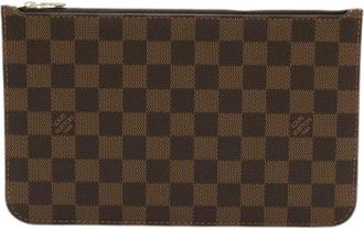 Louis Vuitton Pre-owned Clutches, female, Brown, Size: ONE SIZE Pre-owned Damier Neverfull MM Pouch