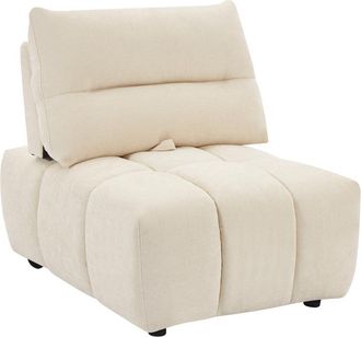 Vente-Unique Sill&oacute;n en tela texturizada beige con respaldo movible APOLIU