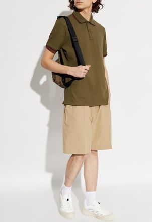 Moncler Polo With Logo Patch, Mens, Green