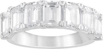 Grown Brilliance 5 Carat Emerald Lab Grown Diamond Wedding Band in 14K White Gold, F Color, VS Clarity, Gift Box Included