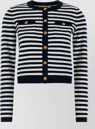 Michael Kors stretch viscose cardigan striped long sleeves