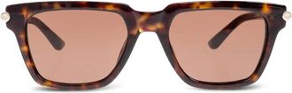 Alexander McQueen Eyewear Occhiali da sole T-bar Icon con effetto tartarugato - Marrone