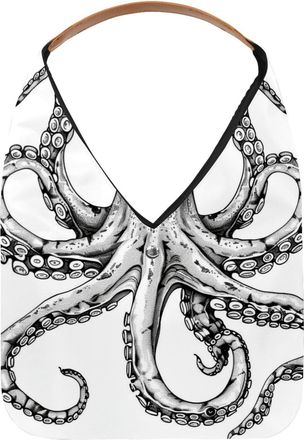 Generic Hand-drawn Octopus Reusable Lightweight Grocery Bags - Foldable Into Compact Pouch, Washable & Sturdy, Multipurpose for Shopping and Travel