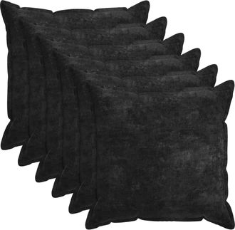 vidaXL Funda De Almohada 6 Uds. Houten Gris Antracita 80 X 80 Cm Vidaxl