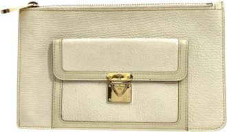 Louis Vuitton Pre-owned Anseparable GM Pouch - Dames - Vintage Clutch - Wit - ONE Size - Leer - Vintage
