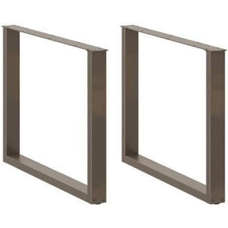 vidaXL Patas Para Mesa De Comedor En Forma De U (3 Unidades, Acero Natural, 100 X 72-73 Cm) Vidaxl