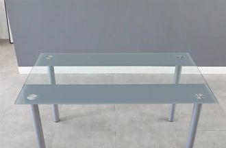 Kosy Koala Glass Grey Rectangle Dining Table Dining Room Kitchen Furniture