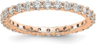 Diamond2Deal 14k Rose Gold Lab Grown Diamond Eternity Wedding Band Ring 1Ct Clarity- VS Color- G-H