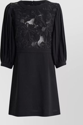See By Chloé trapezoid dress with floral lace overlay