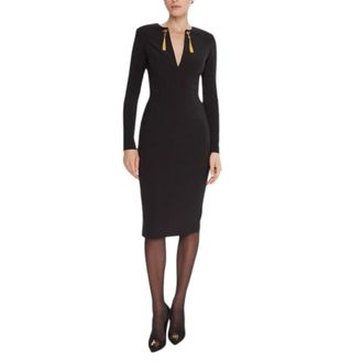 Elisabetta Franchi Ab-805-57E2-V460 Jurk - Dames - Casual kleedjes - Zwart - M - Kleedjes