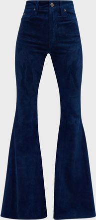 Co&ucirc;t de la Libert&eacute; Super High-Rise Bell Flared Suede Pants