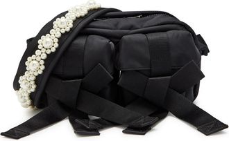 Simone Rocha Simone Rocha Bow and Bead-embellished Nylon Cross-body Bagossbag - Black - One Size