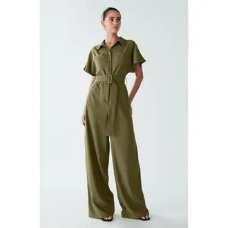 Willa Zel Jumpsuit in Olive Green at Nordstrom, Size 4