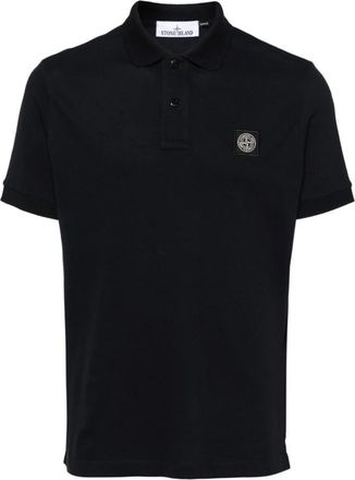 Stone Island Blauw Slim-Fit Polo Shirt Ss 25 - Heren - Polos - Blauw - 2XL - Katoen - Tops