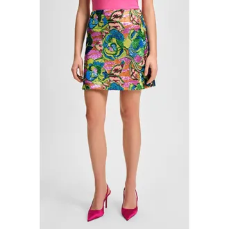 Isaac Mizrahi New York Floral Sequin Miniskirt in Multi at Nordstrom Rack, Size Xx-Large