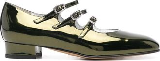 Carel Ariana leather Mary Jane shoes - women - Calf Leather/Patent Calf Leather/Calf Leather - 38 - Green