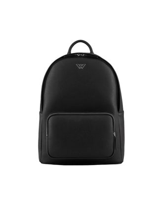 Emporio Armani Black Roundshape Regenerated Leather Backpack