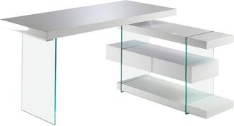 Angel Cerdá Escritorio oficina blanco y cristal