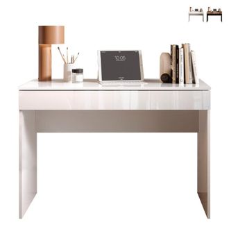 Lux Escritorio Moderno Para Oficina, Ahorra Espacio, Con Caj&oacute;n 110x50x76cm Liam - Blanco
