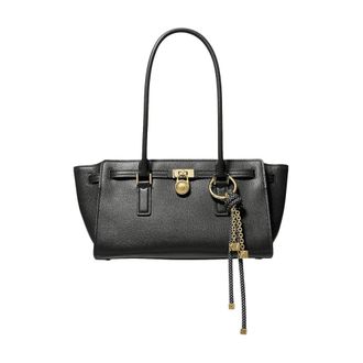 Michael Kors Tote Bags, female, Black, Size: ONE SIZE Hamilton Moderne Small Leather Satchel