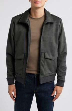 Robert Barakett Lachine Faux Suede Pilot Jacket in Charcoal at Nordstrom Rack, Size Xx-Large