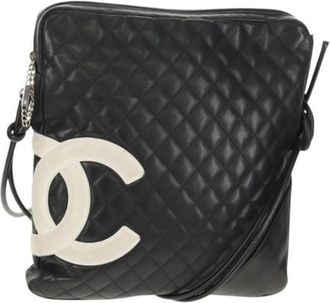 Chanel Pre-owned Cross Body Bags, female, Black, Size: ONE SIZE Pre-owned Leather Cross Body Bag