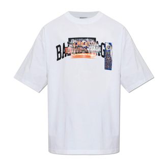 Balenciaga Heren, Tops, Wit, Maat: XL Katoen