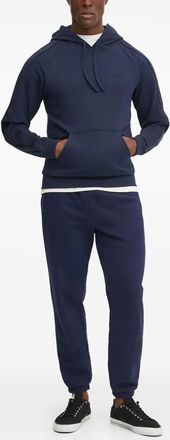 HUGO BOSS Felpa con cappuccio e logo - Blu