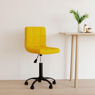 vidaXL Silla De Oficina Giratoria De Terciopelo Amarilla Mostaza Vidaxl