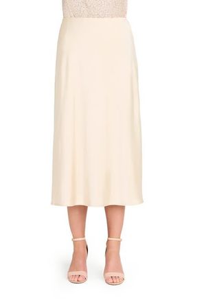 Tahari by ASL Satin Maxi Skirt in Champagne at Nordstrom, Size 14