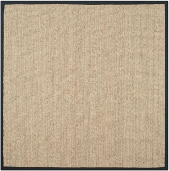 Safavieh Alfombra fibra natural de pastos marinos beige/negro, 122 x 122 cm