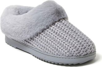 Dearfoams Hannah Festive Knit Clog Slipper in Sleet at Nordstrom, Size X-Large