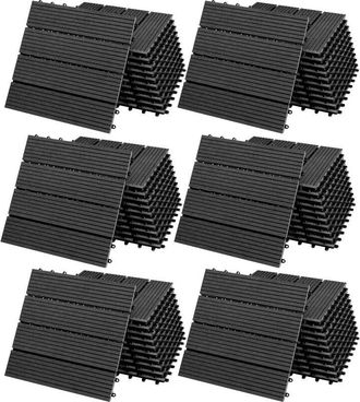 Deuba Set De 11-22-44 Baldosas De Wpc Montaje Por Clips 30x30cm - Color Dise&ntilde;o Y Cantidad A Elecci&oacute;n 66x Classic Anthracite (en) - Deuba