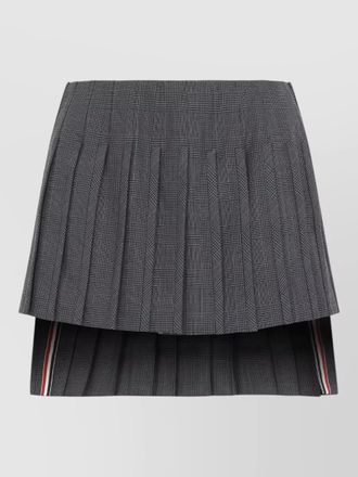 Thom Browne virgin wool low-rise asymmetric pleated mini skirt