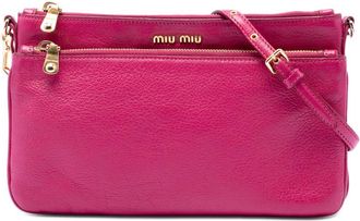 Miu Miu Pre-owned Miu Miu Goatskin Madras Double Zip Crossbody Ladies PRGNZZGA4BCM1X4W