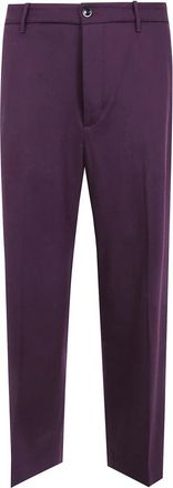 Nine In The Morning Apollon Wide Leg Pantalon - Heren - Broeken - Paars - Maat: M Wol