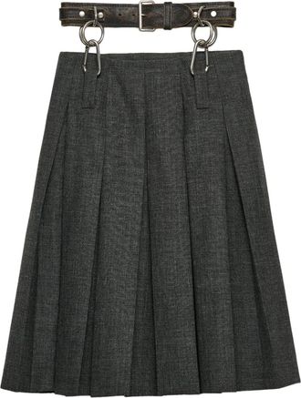 Prada Gonna midi plissé - Grigio