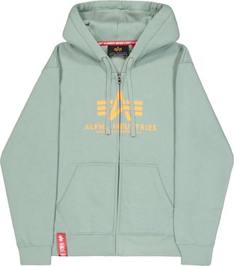 Alpha Industries Hoodie ALPHA INDUSTRIES Basic Zip Hoodie BL, Herren, Gr. 3XL, frost gr&uuml;n, Obermaterial: 80% Baumwolle, 20% Polyester, regular fit, Sweatshirts Hoodie