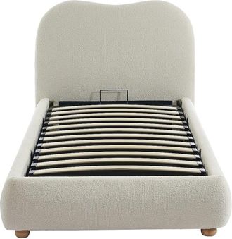 VENTE-UNIQUE.COM Cama con canap&eacute; abatible poli&eacute;ster blanco 90 x 190 cm