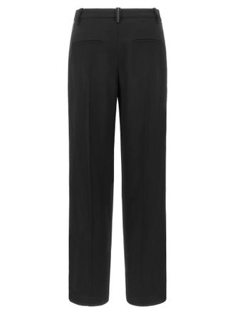 Brunello Cucinelli Womens Black Virgin Wool Casual Pants