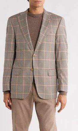 Samuelsohn Brown Windowpane Wool & Silk Blend Sport Coat at Nordstrom Rack, Size 40