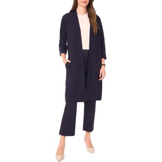 Halogen Open Front Three Quarter Sleeve Longline Cardigan in Navy Depths at Nordstrom Rack, Size X-Small