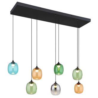 Netlighting Minara Rectangle Cluster Pendant Matt Black Glass Shade 6x LED 3000K