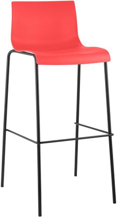 Clp Sgabello Design Hover In Polipropilene Rosso Nero