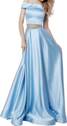 Sherri Hill A-Line Two-Piece Prom Dress In Light Blue