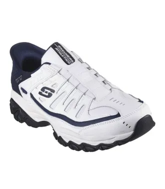 Skechers Mens After Burn Sneakers In White Navy