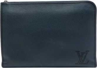 Louis Vuitton Pre-owned Taurillon Pochette Jour GM - unisex - Vintage Clutch - Blauw - ONE Size - Leer - Vintage