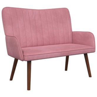 vidaXL Sof&aacute; De 2 Plazas Rosa 115 X 61 X 87 Cm Terciopelo Vidaxl